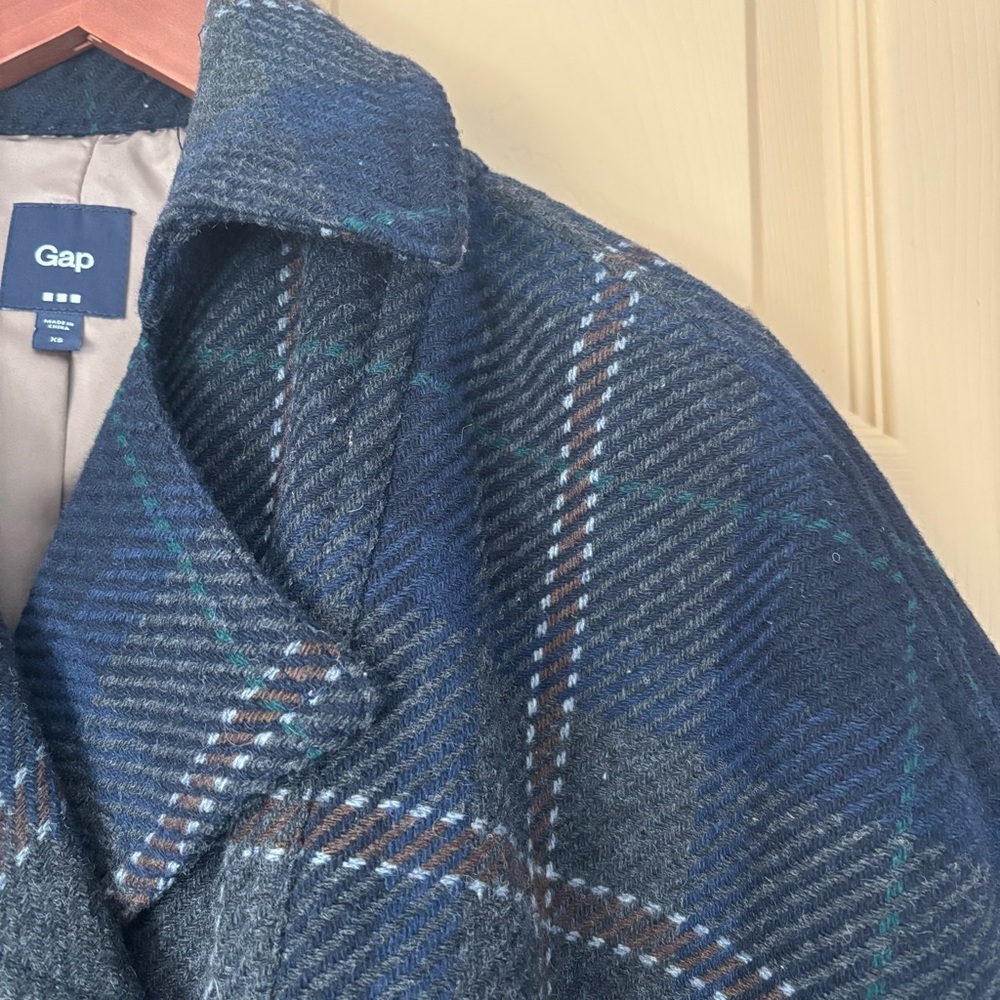 GAP | Navy Wool Blend Dark Academia Preppy Cottagecore Caplet Jacket | Size XS - Picture 3 of 6
